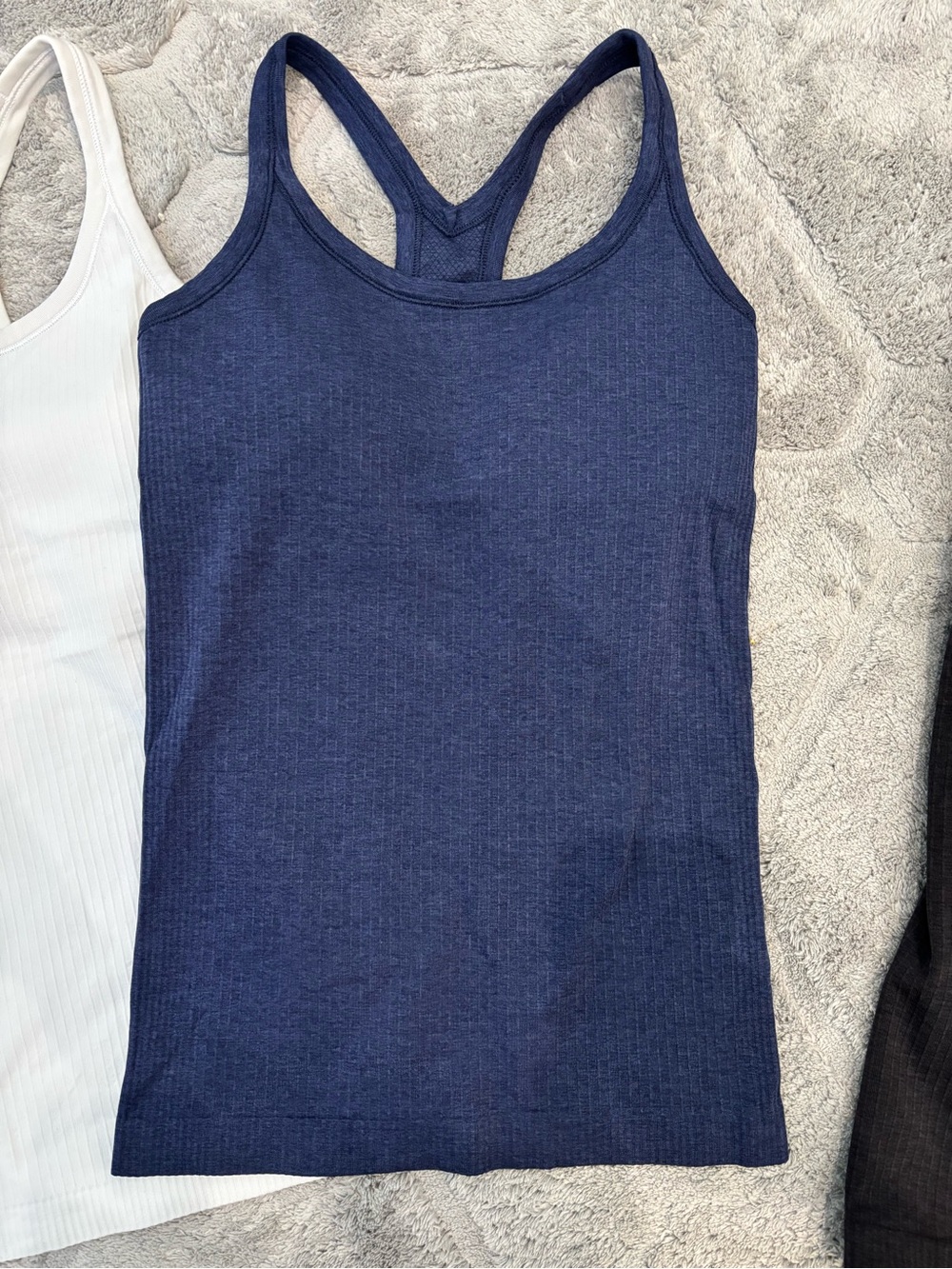 Lululemon EBB Ribbed Racerback Tank Top - Navy, Black, Forest, White - Picture 6 of 7